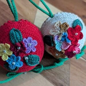 2 Beautiful Vintage Crochet Ornaments